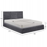 ΚΡΕΒΑΤΙ ΔΙΠΛΟ & ΣΤΡΩΜΑ BRILEY HM21272.01 ΓΚΡΙ ΒΕΛΟΥΔΟ ΜΕ ΑΠΟΘ.ΧΩΡΟ--ΓΙΑ 160x200εκ