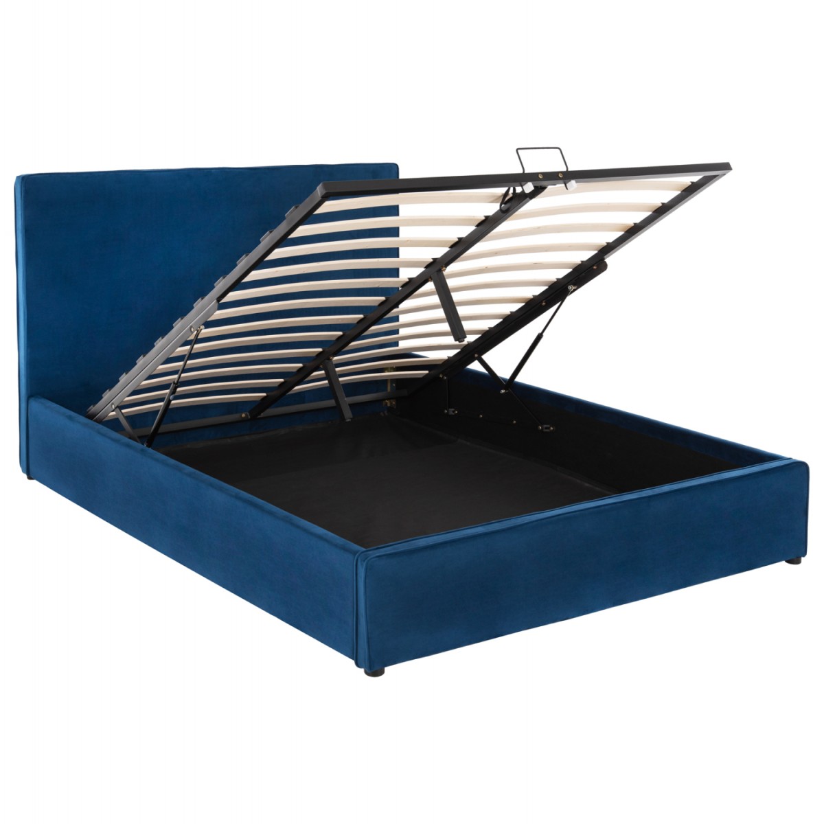 ΚΡΕΒΑΤΙ ΔΙΠΛΟ & ΣΤΡΩΜΑ ALLIE HM21273.04 ΜΠΛΕ ΒΕΛΟΥΔΟ ΜΕ ΑΠΟΘ.ΧΩΡΟ--ΓΙΑ 160x200εκ