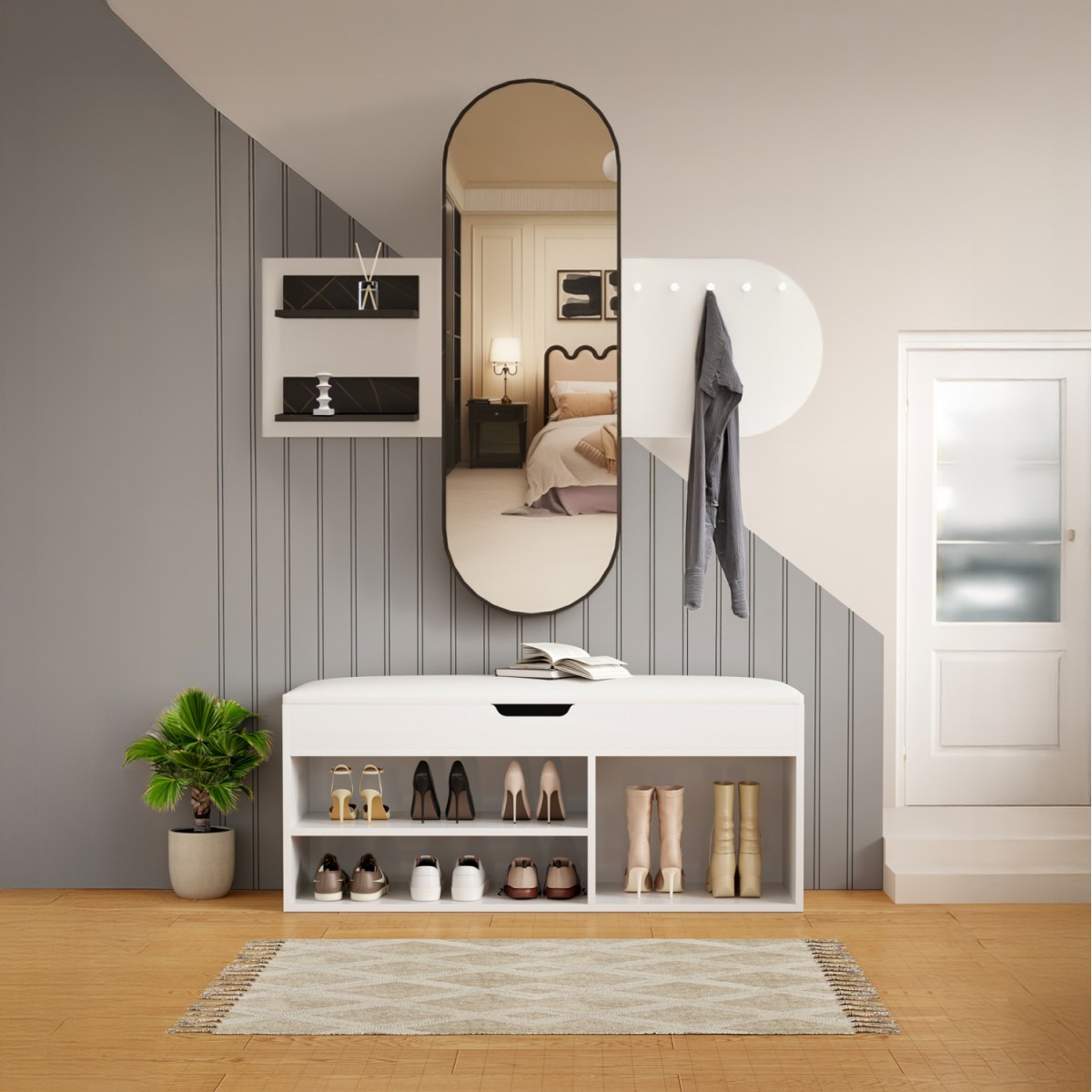 ΣΕΤ ΕΙΣΟΔΟΥ 2ΤΜΧ CHERYL HM21276.01 ΜΕΛΑΜΙΝΗ ΣΕ ΛΕΥΚΟ--ΟΨΗ ΜΑΥΡΟ ΜΑΡΜΑΡΟ