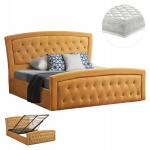 ΚΡΕΒΑΤΙ ΜΕ ΣΤΡΩΜΑ & ΑΠΟΘ.ΧΩΡΟ ODELIA HM21279.03 ΧΡΥΣΟ ΒΕΛΟΥΔΟ--ΓΙΑ 160x200εκ