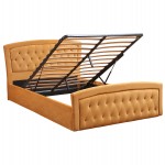 ΚΡΕΒΑΤΙ ΜΕ ΣΤΡΩΜΑ & ΑΠΟΘ.ΧΩΡΟ ODELIA HM21279.03 ΧΡΥΣΟ ΒΕΛΟΥΔΟ--ΓΙΑ 160x200εκ