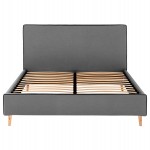 ΚΡΕΒΑΤΙ ΜΕ ΣΤΡΩΜΑ INDRA HM21280.01 ΓΚΡΙ ΥΦΑΣΜΑ--ΓΙΑ 160x200εκ