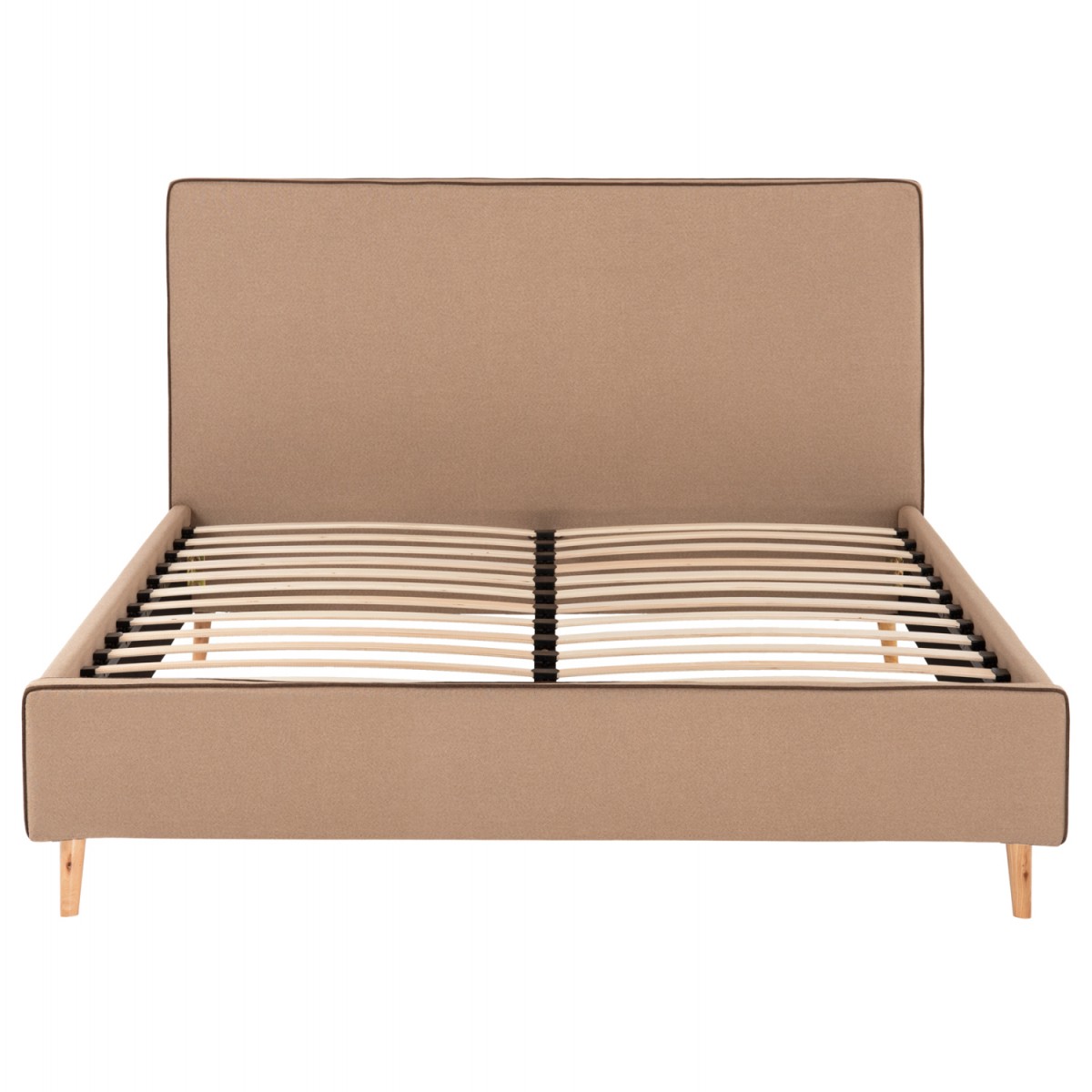 ΚΡΕΒΑΤΙ ΜΕ ΣΤΡΩΜΑ INDRA HM21280.02 ΜΠΕΖ ΥΦΑΣΜΑ--ΓΙΑ 160x200εκ