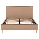 ΚΡΕΒΑΤΙ ΜΕ ΣΤΡΩΜΑ INDRA HM21280.02 ΜΠΕΖ ΥΦΑΣΜΑ--ΓΙΑ 160x200εκ