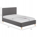 ΚΡΕΒΑΤΙ ΜΕ ΣΤΡΩΜΑ MAYLIN HM21281.03 ΓΚΡΙ ΥΦΑΣΜΑ--ΓΙΑ 120x200εκ