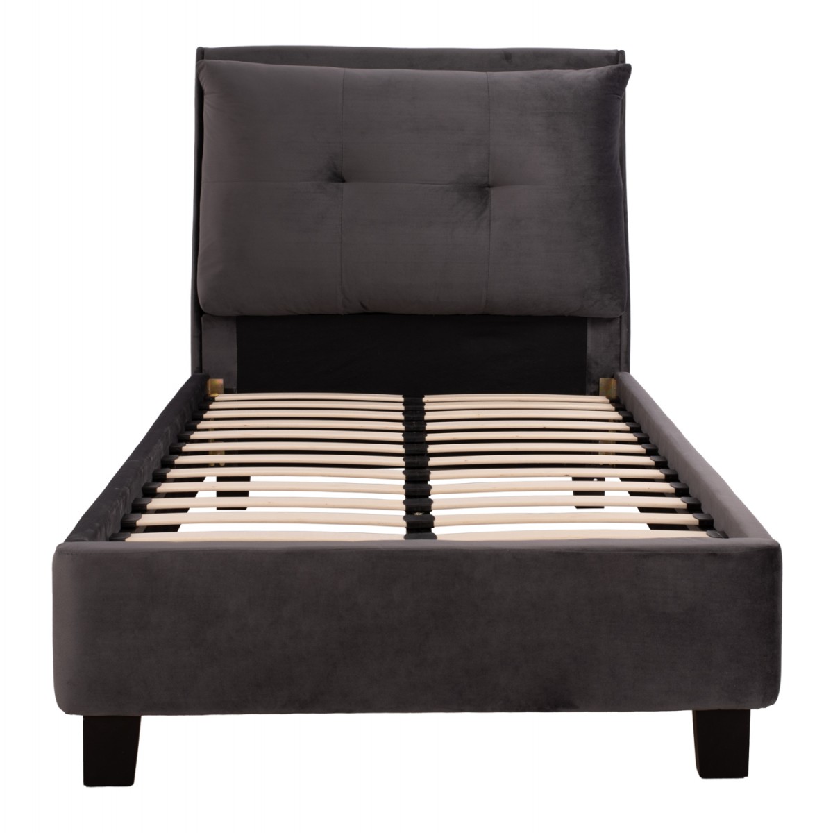 ΚΡΕΒΑΤΙ ΜΕ ΣΤΡΩΜΑ RILEY HM21282.01 ΓΚΡΙ ΒΕΛΟΥΔΟ--ΓΙΑ 90x200εκ