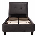 ΚΡΕΒΑΤΙ ΜΕ ΣΤΡΩΜΑ RILEY HM21282.01 ΓΚΡΙ ΒΕΛΟΥΔΟ--ΓΙΑ 90x200εκ