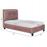 ΚΡΕΒΑΤΙ ΜΕ ΣΤΡΩΜΑ RILEY HM21282.02 ΣΑΠΙΟ ΜΗΛΟ ΒΕΛΟΥΔΟ--ΓΙΑ 90x200εκ