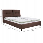 ΚΡΕΒΑΤΙ ΜΕ ΣΤΡΩΜΑ BILLIE HM21284.01 ΚΑΦΕ ΥΦΑΣΜΑ--ΓΙΑ 160x200εκ