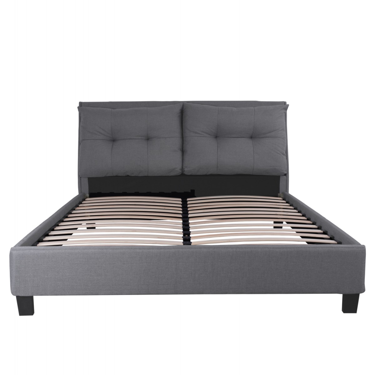 ΚΡΕΒΑΤΙ ΜΕ ΣΤΡΩΜΑ BILLIE HM21284.03 ΓΚΡΙ ΥΦΑΣΜΑ--ΓΙΑ 160x200εκ