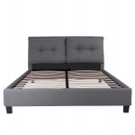 ΚΡΕΒΑΤΙ ΜΕ ΣΤΡΩΜΑ BILLIE HM21284.03 ΓΚΡΙ ΥΦΑΣΜΑ--ΓΙΑ 160x200εκ