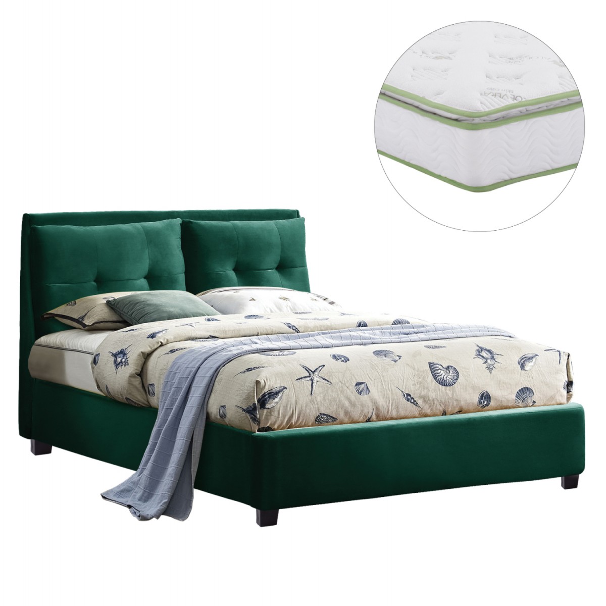 ΚΡΕΒΑΤΙ ΜΕ ΣΤΡΩΜΑ BILLIE HM21284.06 ΚΥΠΑΡΙΣΣΙ ΒΕΛΟΥΔΟ--ΓΙΑ 160x200εκ