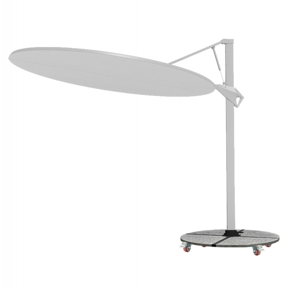 ΟΜΠΡΕΛΑ ΜΕ ΒΑΣΗ ΣΕΙΡΑ CANNOPY HM21285.02 ΑΛΟΥΜΙΝΙΟ & ΓΡΑΝΙΤΗΣ-ΛΕΥΚΟ ΧΡΩΜΑ Φ2,2μ