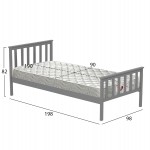 ΚΡΕΒΑΤΙ ΠΑΙΔΙΚΟ ΜΕ ΣΤΡΩΜΑ GIMLY HM21300.02 ΞΥΛΟ ΠΕΥΚΟΥ ΣΕ ΓΚΡΙ- ΓΙΑ ΣΤΡΩΜΑ 90x190εκ