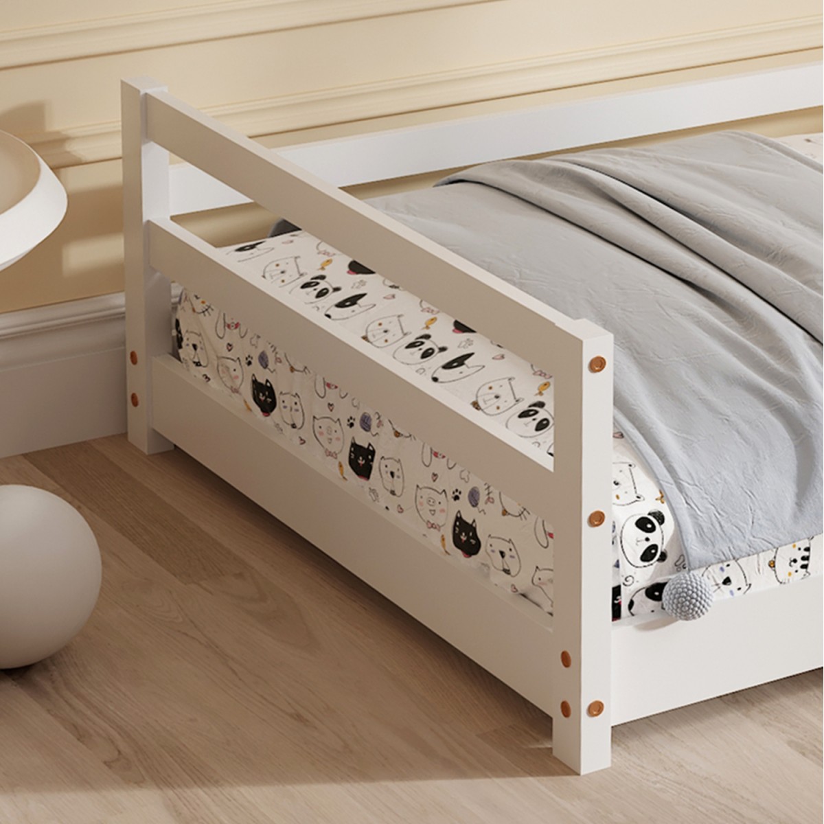 ΚΡΕΒΑΤΙ ΠΑΙΔΙΚΟ ΜΕ ΣΤΡΩΜΑ HOUSER HM21301 ΞΥΛΟ ΠΕΥΚΟΥ ΣΕ ΛΕΥΚΟ--ΣΤΡΩΜΑ 90x190εκ