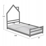 ΚΡΕΒΑΤΙ ΠΑΙΔΙΚΟ ΜΕ ΣΤΡΩΜΑ HOUSER HM21301.01 ΞΥΛΟ ΠΕΥΚΟΥ ΣΕ ΓΚΡΙ--ΣΤΡΩΜΑ 90x190εκ