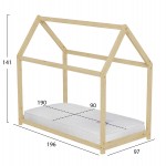 ΚΡΕΒΑΤΙ ΠΑΙΔΙΚΟ ΜΕ ΣΤΡΩΜΑ PEPE HM21302 ΞΥΛΟ ΠΕΥΚΟΥ ΣΕ ΦΥΣΙΚΟ--ΣΤΡΩΜΑ 90x190εκ