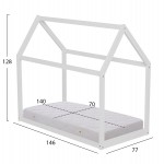 ΚΡΕΒΑΤΙ ΠΑΙΔΙΚΟ ΜΕ ΣΤΡΩΜΑ PEPE HM21303.01 ΞΥΛΟ ΠΕΥΚΟΥ ΣΕ ΛΕΥΚΟ--ΣΤΡΩΜΑ 70x140εκ