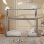 ΚΡΕΒΑΤΙ ΠΑΙΔΙΚΟ ΜΕ ΣΤΡΩΜΑ PEPE HM21303.02 ΞΥΛΟ ΠΕΥΚΟΥ ΣΕ ΓΚΡΙ--ΣΤΡΩΜΑ 70x140εκ