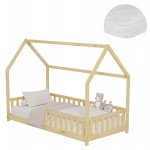 ΚΡΕΒΑΤΙ ΠΑΙΔΙΚΟ ΜΕ ΣΤΡΩΜΑ PHYLLIS HM21304 ΞΥΛΟ ΠΕΥΚΟΥ ΣΕ ΦΥΣΙΚΟ--ΣΤΡΩΜΑ 90x190εκ