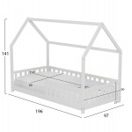 ΚΡΕΒΑΤΙ ΠΑΙΔΙΚΟ ΜΕ ΣΤΡΩΜΑ PHYLLIS HM21304.01 ΞΥΛΟ ΠΕΥΚΟΥ ΣΕ ΛΕΥΚΟ--ΣΤΡΩΜΑ 90x190εκ