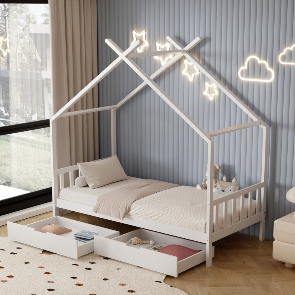 ΚΡΕΒΑΤΙ ΠΑΙΔΙΚΟ ΜΕ ΣΤΡΩΜΑ KLARICE HM21305.01 ΞΥΛΟ ΠΕΥΚΟΥ ΣΕ ΛΕΥΚΟ--ΣΤΡΩΜΑ 90x190εκ