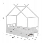 ΚΡΕΒΑΤΙ ΠΑΙΔΙΚΟ ΜΕ ΣΤΡΩΜΑ KLARICE HM21305.01 ΞΥΛΟ ΠΕΥΚΟΥ ΣΕ ΛΕΥΚΟ--ΣΤΡΩΜΑ 90x190εκ