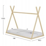 ΚΡΕΒΑΤΙ ΠΑΙΔΙΚΟ ΜΕ ΣΤΡΩΜΑ MUNK HM21306 ΞΥΛΟ ΠΕΥΚΟΥ ΣΕ ΦΥΣΙΚΟ--ΣΤΡΩΜΑ 90x190εκ