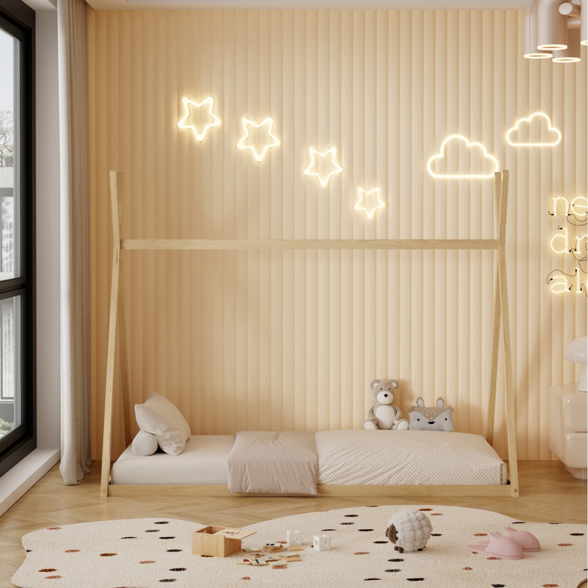 ΚΡΕΒΑΤΙ ΠΑΙΔΙΚΟ ΜΕ ΣΤΡΩΜΑ MUNK HM21306 ΞΥΛΟ ΠΕΥΚΟΥ ΣΕ ΦΥΣΙΚΟ--ΣΤΡΩΜΑ 90x190εκ