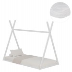 ΚΡΕΒΑΤΙ ΠΑΙΔΙΚΟ ΜΕ ΣΤΡΩΜΑ MUNK HM21306.01 ΞΥΛΟ ΠΕΥΚΟΥ ΣΕ ΛΕΥΚΟ--ΣΤΡΩΜΑ 90x190εκ