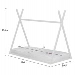 ΚΡΕΒΑΤΙ ΠΑΙΔΙΚΟ ΜΕ ΣΤΡΩΜΑ MUNK HM21306.01 ΞΥΛΟ ΠΕΥΚΟΥ ΣΕ ΛΕΥΚΟ--ΣΤΡΩΜΑ 90x190εκ