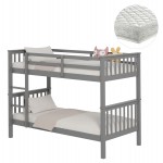 ΚΟΥΚΕΤΑ ΠΑΙΔΙΚΗ ΜΕ 2 ΣΤΡΩΜΑΤΑ LANTAI HM21307.02 ΞΥΛΟ ΠΕΥΚΟΥ ΓΚΡΙ--ΣΤΡΩΜΑΤΑ 90x190εκ