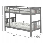 ΚΟΥΚΕΤΑ ΠΑΙΔΙΚΗ ΜΕ 2 ΣΤΡΩΜΑΤΑ LANTAI HM21307.02 ΞΥΛΟ ΠΕΥΚΟΥ ΓΚΡΙ--ΣΤΡΩΜΑΤΑ 90x190εκ