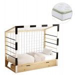 ΚΡΕΒΑΤΙ ΠΑΙΔΙΚΟ ΜΕ ΣΤΡΩΜΑ GOALIE HM21309 ΠΕΥΚΟ ΦΥΣΙΚΟ-ΛΕΥΚΟ-ΜΑΥΡΟ--ΣΤΡΩΜΑ 90x190εκ