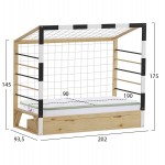 ΚΡΕΒΑΤΙ ΠΑΙΔΙΚΟ ΜΕ ΣΤΡΩΜΑ GOALIE HM21309 ΠΕΥΚΟ ΦΥΣΙΚΟ-ΛΕΥΚΟ-ΜΑΥΡΟ--ΣΤΡΩΜΑ 90x190εκ