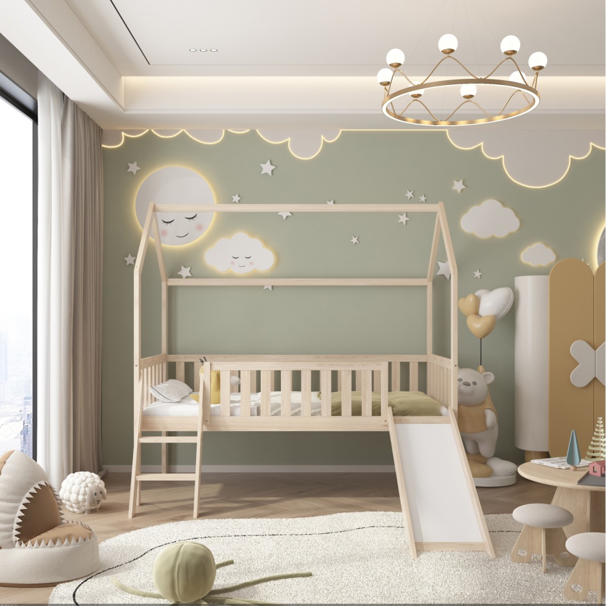 ΚΡΕΒΑΤΙ ΠΑΙΔΙΚΟ ΤΣΟΥΛΗΘΡΑ PHYLLIS HM21310 ΠΕΥΚΟ ΣΕ ΦΥΣΙΚΟ--ΜΕ ΣΤΡΩΜΑ 90x190εκ