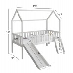 ΚΡΕΒΑΤΙ ΠΑΙΔΙΚΟ ΤΣΟΥΛΗΘΡΑ PHYLLIS HM21310.01 ΠΕΥΚΟ ΣΕ ΛΕΥΚΟ--ΜΕ ΣΤΡΩΜΑ 90x190εκ