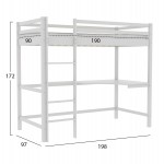 ΚΟΥΚΕΤΑ ΠΑΙΔΙΚΗ ΜΕ ΓΡΑΦΕΙΟ AKRON HM21311.01 ΞΥΛΟ ΠΕΥΚΟΥ ΛΕΥΚΟ--ME ΣΤΡΩΜΑ 90x190εκ