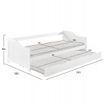 ΚΡΕΒΑΤΙ ΚΑΝΑΠΕΣ ΜΕ ΣΥΡΟΜΕΝΟ TRADDY HM21313 ΞΥΛΟ ΠΕΥΚΟΥ ΛΕΥΚΟ--ΜΕ 2 ΣΤΡΩΜΑΤΑ 90x190εκ