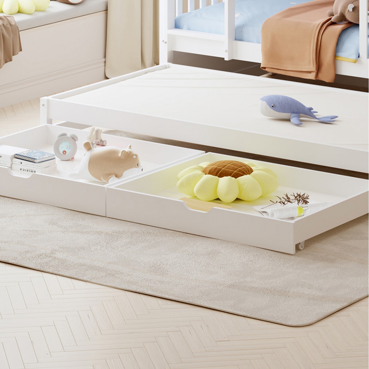 ΠΑΙΔΙΚΗ ΚΟΥΚΕΤΑ ΜΕ ΣΤΡΩΜΑΤΑ & ΣΥΡΤΑΡΙΑ TRIPLON HM21318 ΞΥΛΟ ΠΕΥΚΟΥ ΛΕΥΚΟ 207x97x168Υεκ