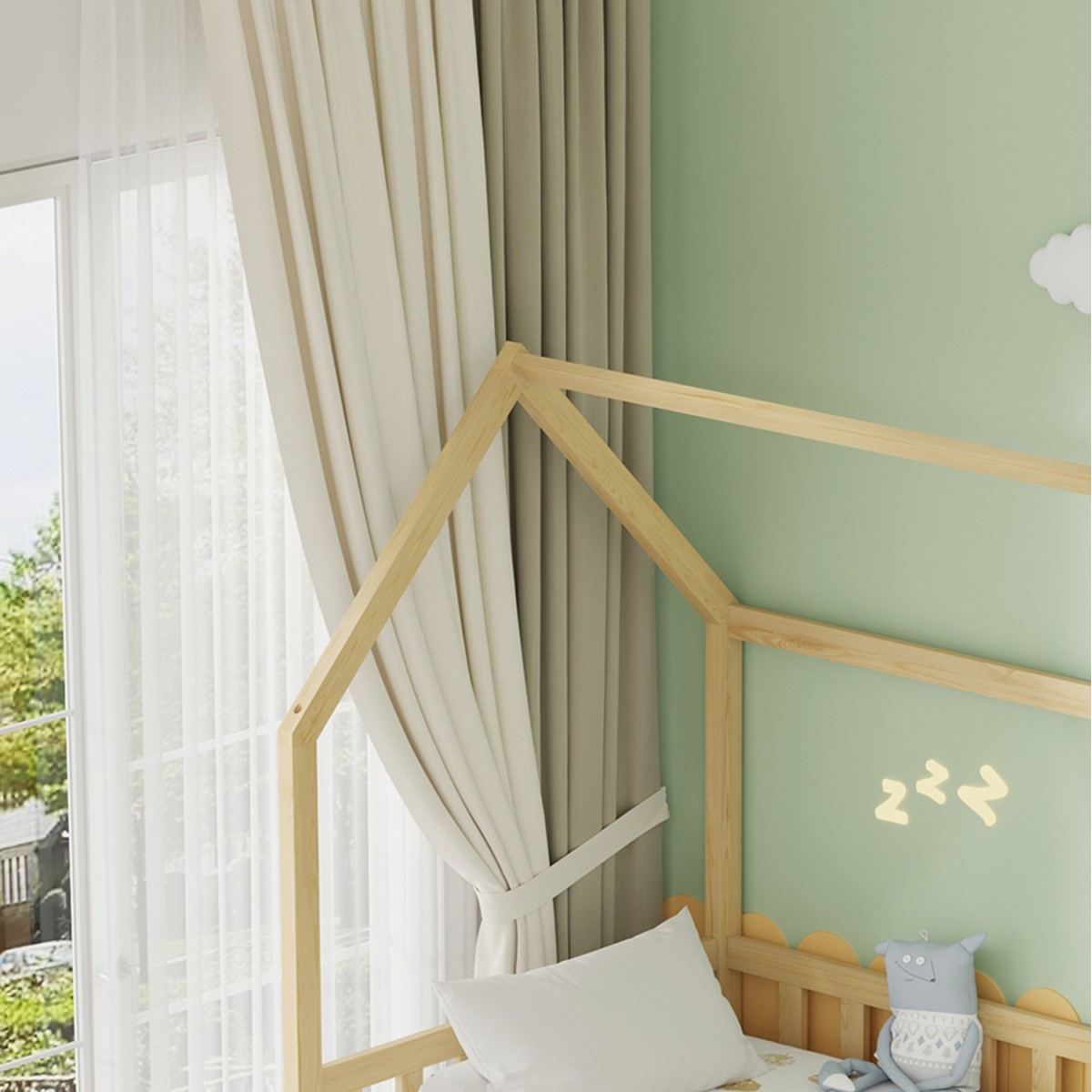 ΠΑΙΔΙΚΟ ΚΡΕΒΑΤΙ ΜΕ ΣΤΡΩΜΑΤΑ & ΣΥΡΤΑΡΙΑ PHYLLIS HM21323.01 ΞΥΛΟ ΠΕΥΚΟΥ 206x97x166Υεκ