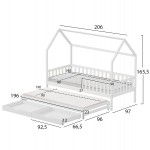 ΠΑΙΔΙΚΟ ΚΡΕΒΑΤΙ ΜΕ ΣΤΡΩΜΑΤΑ & ΣΥΡΤΑΡΙΑ PHYLLIS HM21323.03 ΞΥΛΟ ΠΕΥΚΟΥ ΛΕΥΚΟ 206x97x166Υεκ