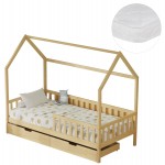 ΚΡΕΒΑΤΙ ΠΑΙΔΙΚΟ ΜΕ ΣΥΡΤΑΡΙΑ PHYLLIS HM21324 ΞΥΛΟ ΠΕΥΚΟΥ ΦΥΣΙΚΟ--ΜΕ ΣΤΡΩΜΑ 90x190εκ