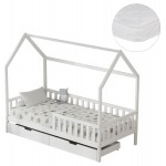 ΚΡΕΒΑΤΙ ΠΑΙΔΙΚΟ ΜΕ ΣΥΡΤΑΡΙΑ PHYLLIS HM21324.01 ΞΥΛΟ ΠΕΥΚΟΥ ΛΕΥΚΟ--ΜΕ ΣΤΡΩΜΑ 90x190εκ