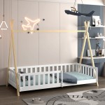 ΚΡΕΒΑΤΙ ΠΑΙΔΙΚΟ ΜΕ ΚΑΓΚΕΛΑ MUNK HM21325 ΠΕΥΚΟ ΛΕΥΚΟ/ΦΥΣΙΚΟ--ΜΕ ΣΤΡΩΜΑ 90x190εκ