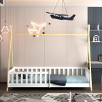 ΚΡΕΒΑΤΙ ΠΑΙΔΙΚΟ ΜΕ ΚΑΓΚΕΛΑ MUNK HM21325 ΠΕΥΚΟ ΛΕΥΚΟ/ΦΥΣΙΚΟ--ΜΕ ΣΤΡΩΜΑ 90x190εκ