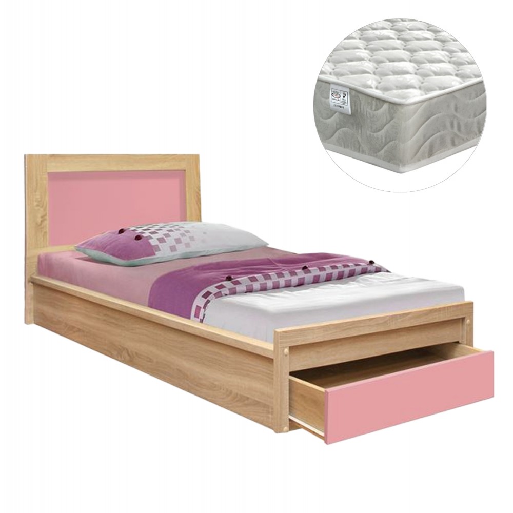 ΚΡΕΒΑΤΙ ΠΑΙΔΙΚΟ ΜΕ ΣΥΡΤΑΡΙ PLAYROOM HM21326.01 ΜΕΛΑΜΙΝΗ SONAMA/ΡΟΖ--ΜΕ ΣΤΡΩΜΑ 90x190εκ