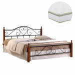 ΚΡΕΒΑΤΙ ΔΙΠΛΟ & ΣΤΡΩΜΑ CANDY HM21327 ΜΕΤΑΛΛΟ & ΞΥΛΟ ΣΕ DIRTY OAK--ΣΤΡΩΜΑ 150x200εκ