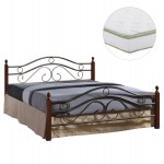 ΚΡΕΒΑΤΙ ΔΙΠΛΟ & ΣΤΡΩΜΑ CELINA HM21328 ΜΕΤΑΛΛΟ & ΞΥΛΟ ΣΕ DIRTY OAK--ΣΤΡΩΜΑ 150x200εκ