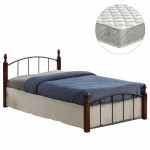 ΚΡΕΒΑΤΙ ΜΟΝΟ & ΣΤΡΩΜΑ MAKAI HM21330 ΜΕΤΑΛΛΟ & ΞΥΛΟ ΣΕ ΚΑΡΥΔΙ--ΣΤΡΩΜΑ 90x190εκ